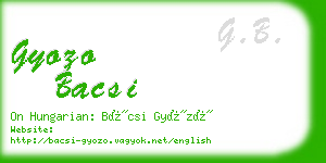 gyozo bacsi business card